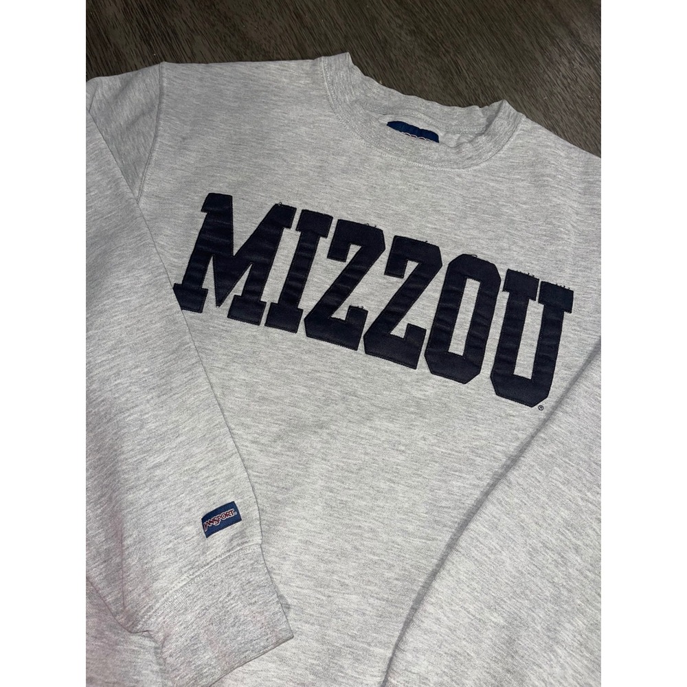 Jansport Women Small Gray Mizzou Crewneck Sweatshirt Missouri Tigers Pullover